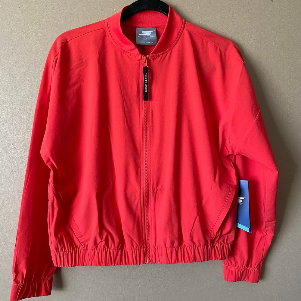 Skechers Explore Bomber Jacket, Bright Red, Sporty, Streetwear, Vacation, Summer